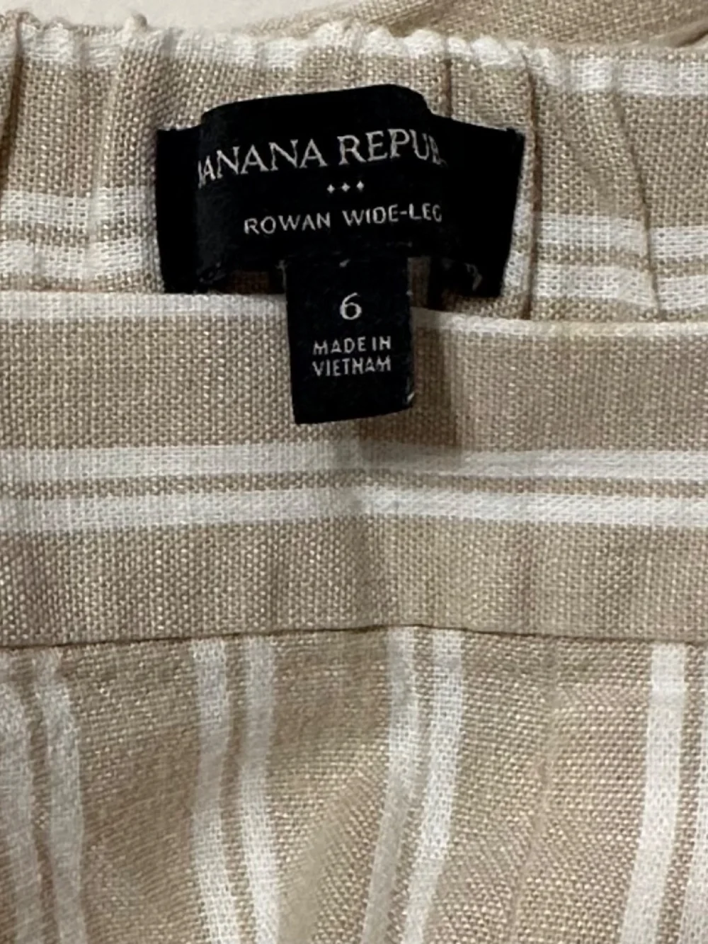 Banana Republic Rowan Wide-Leg Linen Striped Pants - Size 6 - NWOT